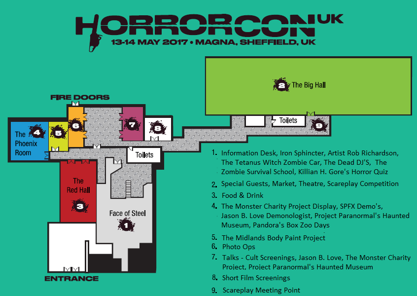 Diagram style map of the venue