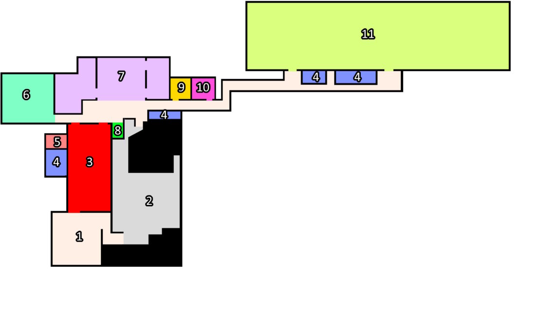 Diagram style map of the venue